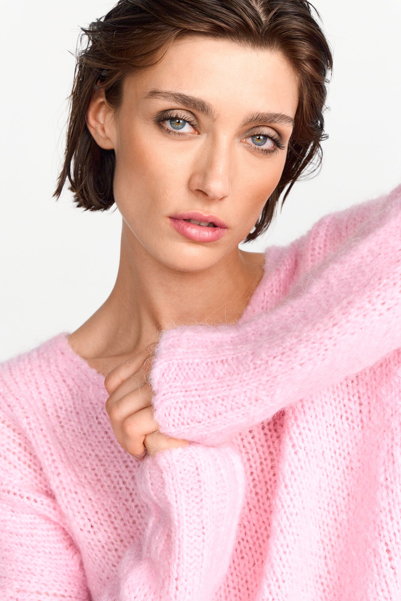 RICH&ROYAL STRICKPULLOVER MIT V-AUSSCHNITT FROZEN ROSÈ 2410-189