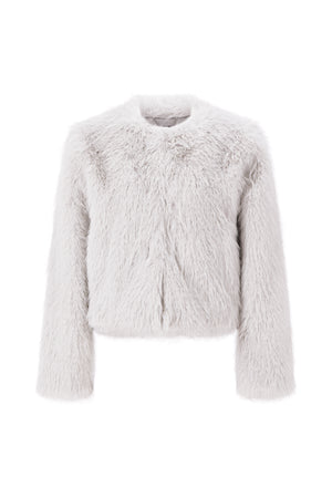 RICH&ROYAL FAKE-FUR-JACKE GRAU 2411-817