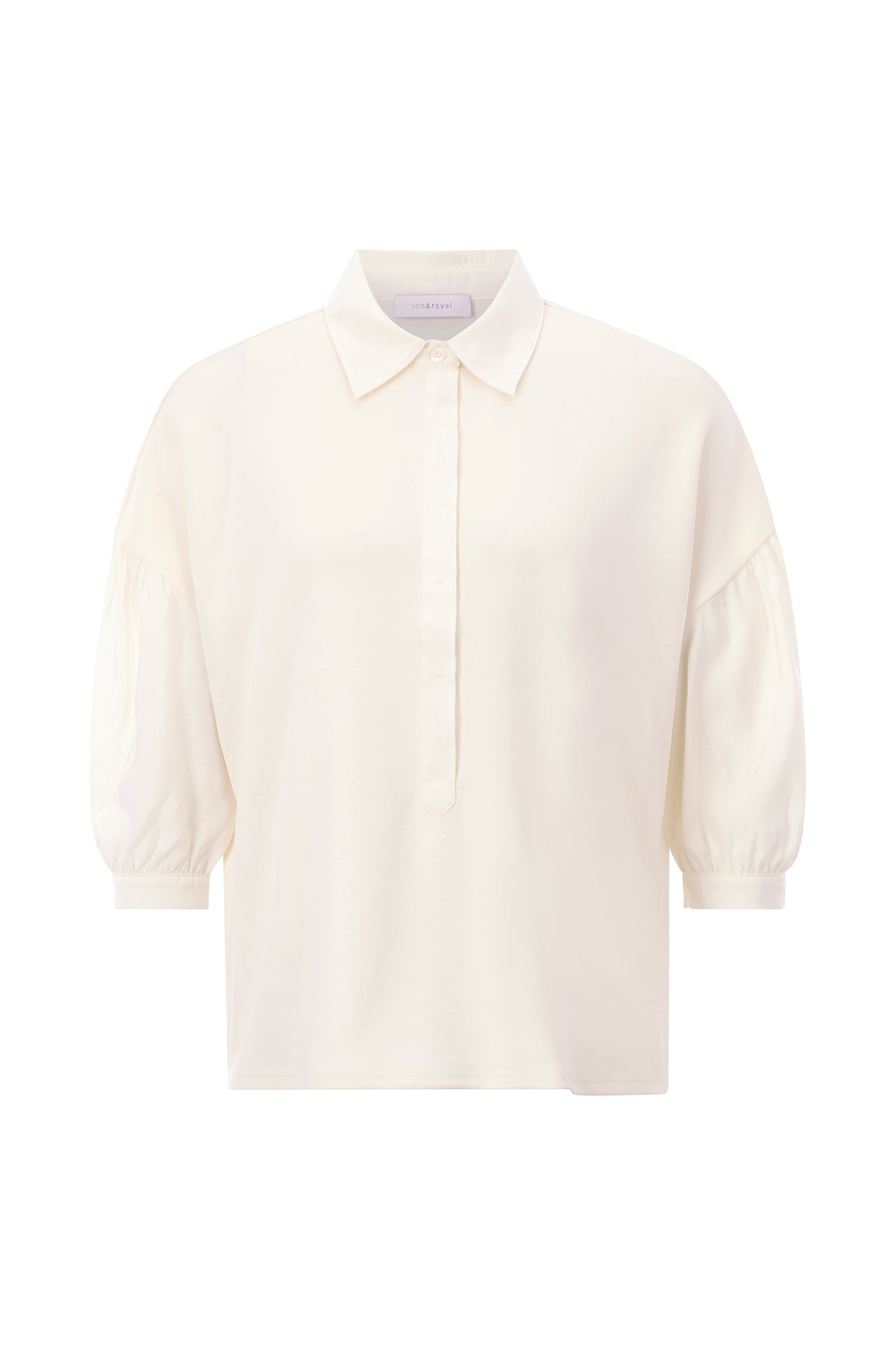 RICH&ROYAL POLO-BLUSE MIT HEMDKRAGEN HALBARM 2412-200