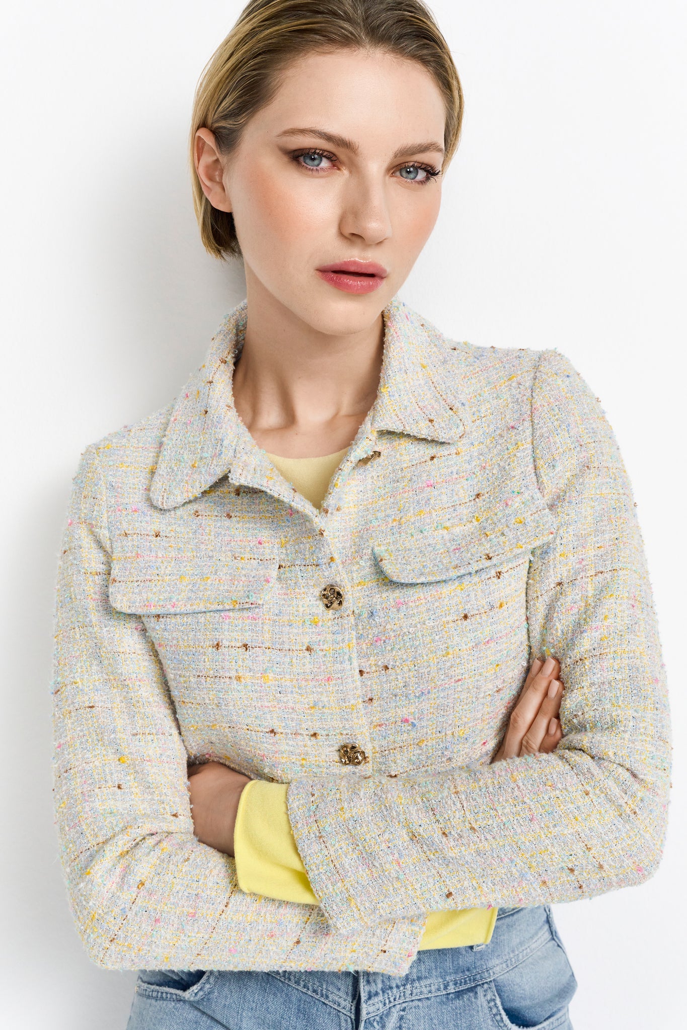 RICH&ROYAL Kurze Bouclé-Jacke in Pastellfarben 2502-815