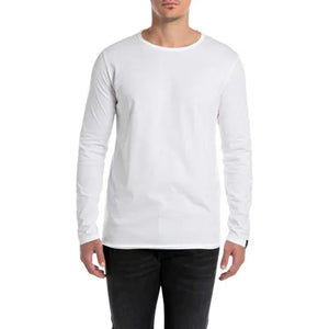 REPLAY LANGÄRMELIGES JERSEY-T-SHIRT WEISS M3592A