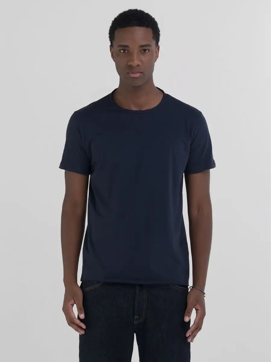 REPLAY RUNDHALS-T-SHIRT AUS BAUMWOLLE DARK BLUE M3590A 067