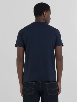 REPLAY RUNDHALS-T-SHIRT AUS BAUMWOLLE DARK BLUE M3590A 067