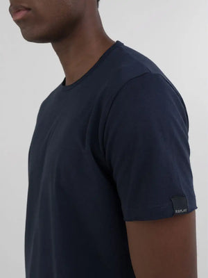 REPLAY RUNDHALS-T-SHIRT AUS BAUMWOLLE DARK BLUE M3590A 067