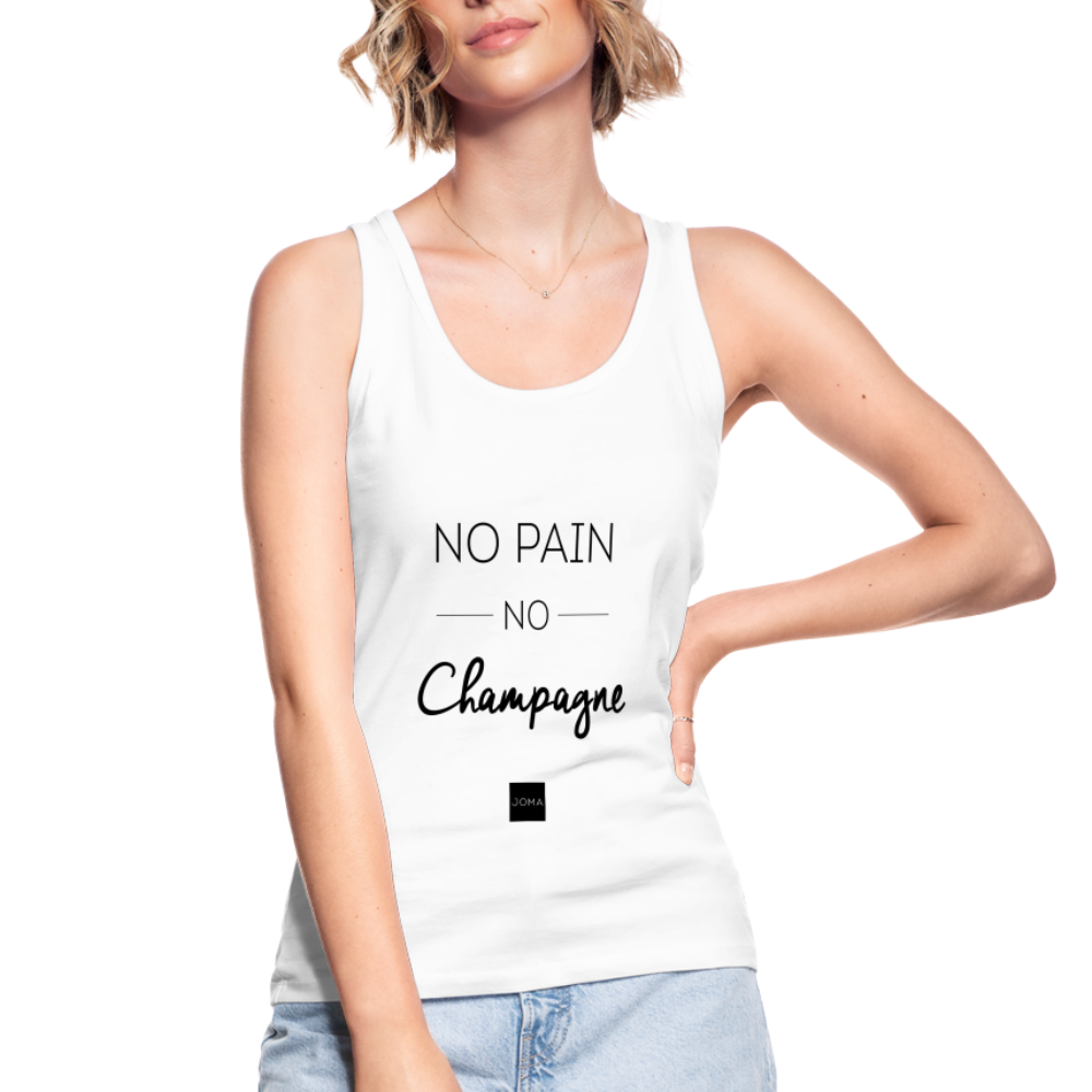 Tank Top "NO PAIN NO CHAMPAGNE" - weiß