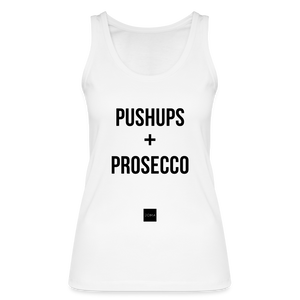 Tank Top "PUSHUPS + PROSECCO" - weiß