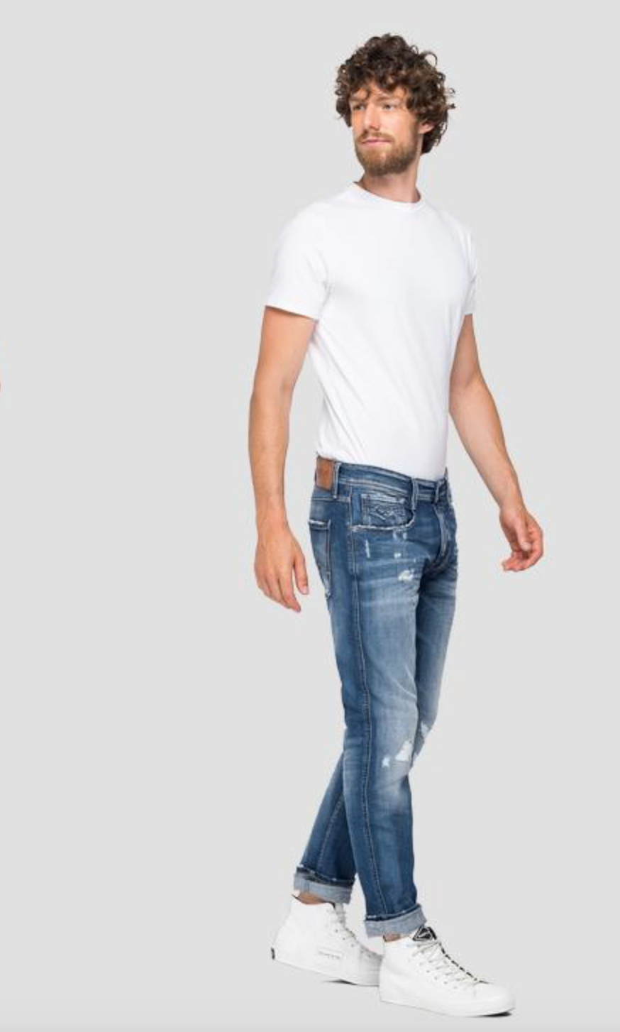 Replay HYPERFLEX Jeans Slim Fit Anbass destroyed