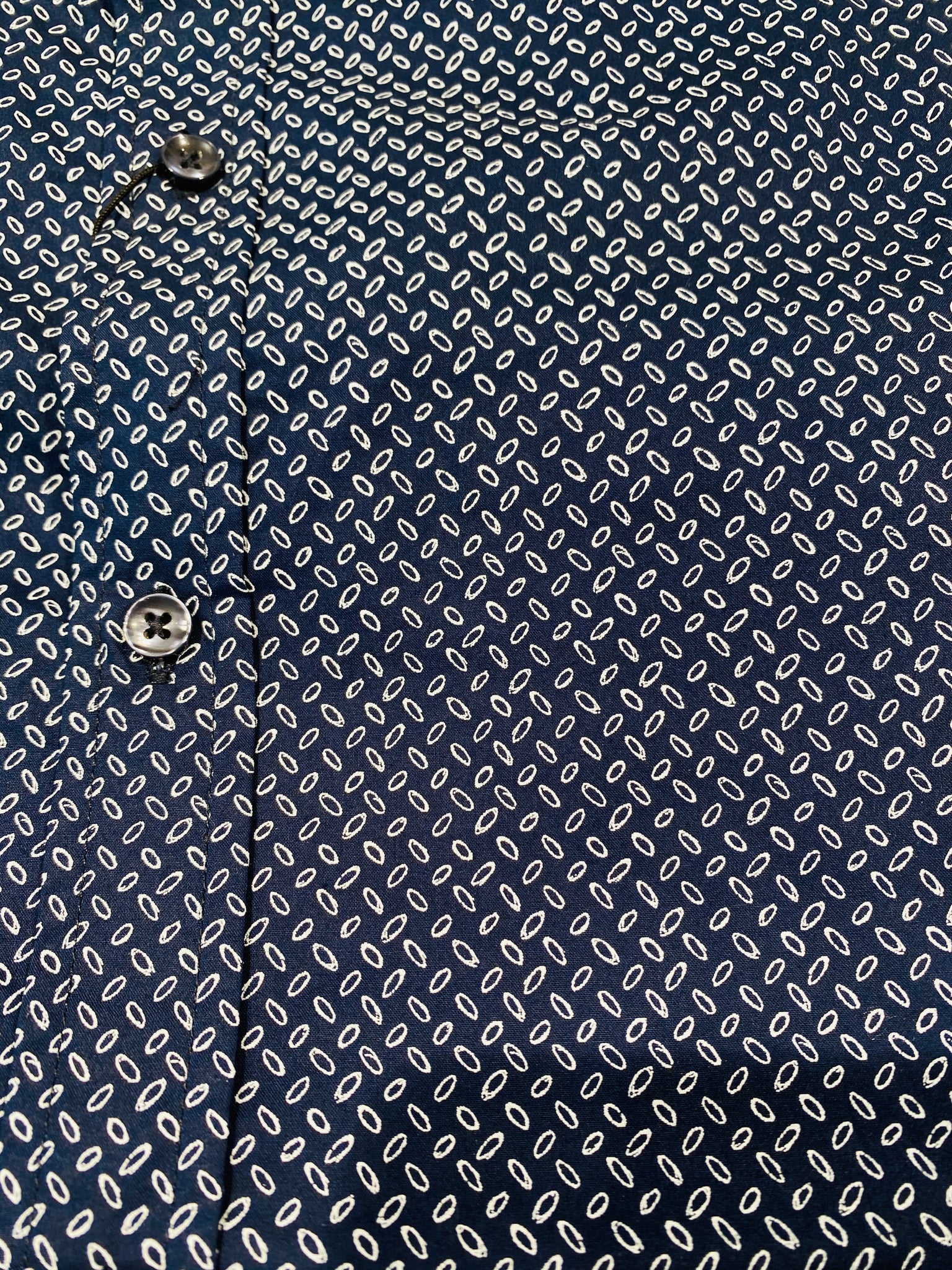 Antony Morato Slim-Fit-Hemd dunkelblau gemustert mit Stehkragen