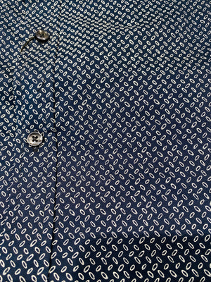 Antony Morato Slim-Fit-Hemd dunkelblau gemustert mit Stehkragen MMSL00532