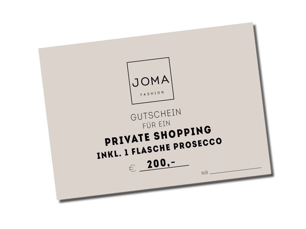 Gutschein für ein Private Shopping inkl. 1 Flasche Prosecco