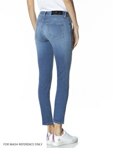 REPLAY SKINNY HIGH WAIST FIT JEANS LUZIEN DESTROYED WHW689
